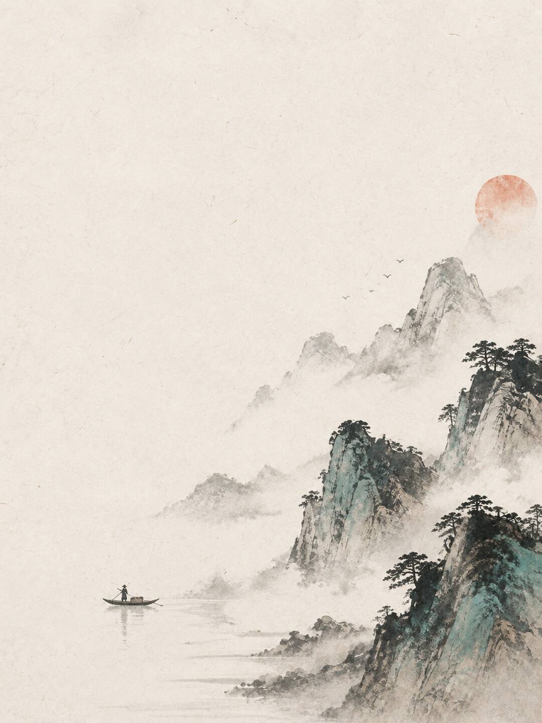 东方留白模板
